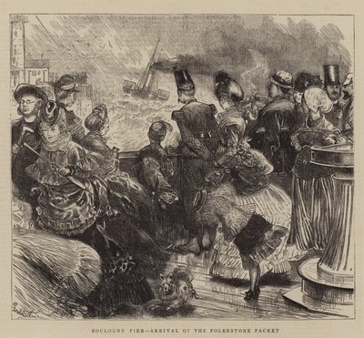 Jetée de Boulogne, arrivée du paquebot de Folkestone - English School